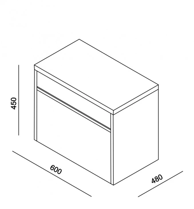 Toaletni ormaric NOTTE 60cm bez nadgradnog lavaboa NTT0600.BS oak (hrast) - smoked