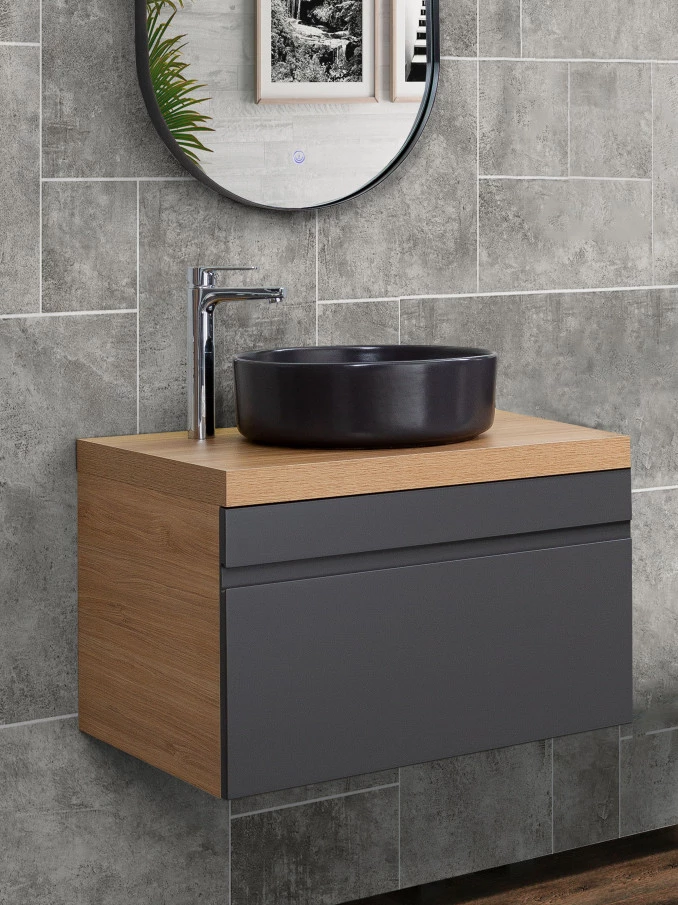 Toaletni ormaric NOTTE 80cm bez nadgradnog lavaboa NTT0800.BS oak (hrast) - smoked