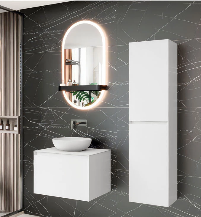 Toaletni ormaric TISA 80cm sa bijelom nadgradnom plocom TSA0800.BS white