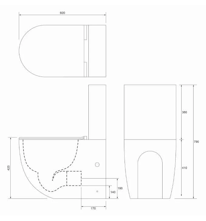 Monoblok OPTIMO rimless sa duroplast soft close wc daskom MBF001