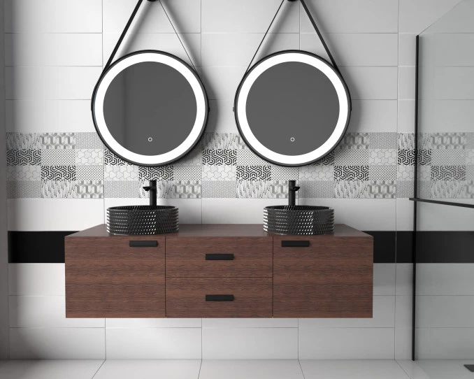 Lavabo nadgradni COPEN 400X125 stakleni crni C-15-002