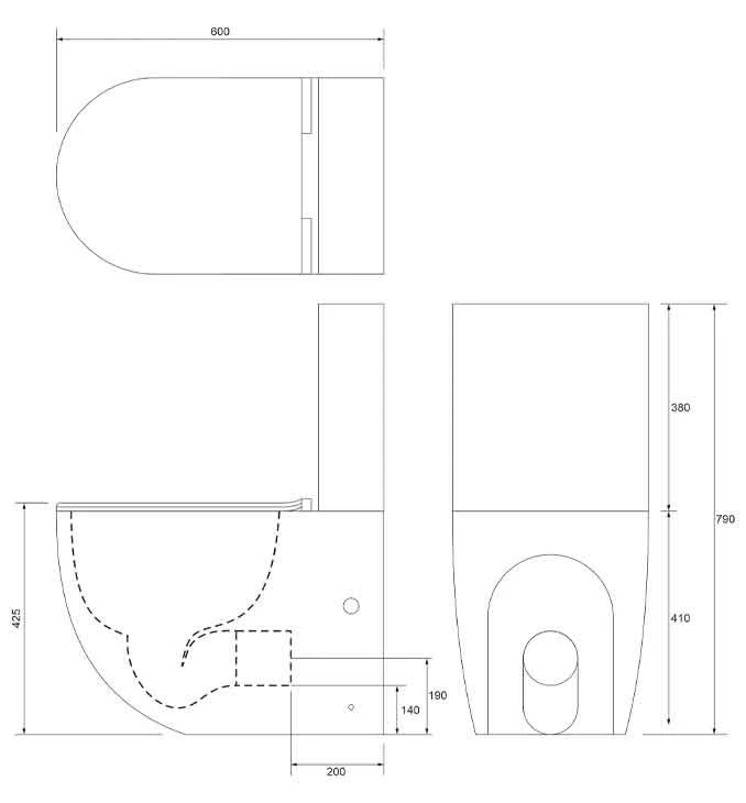 Monoblok PERLA rimless cappuccino sa duroplast soft close wc daskom vario (MBL200MC)
