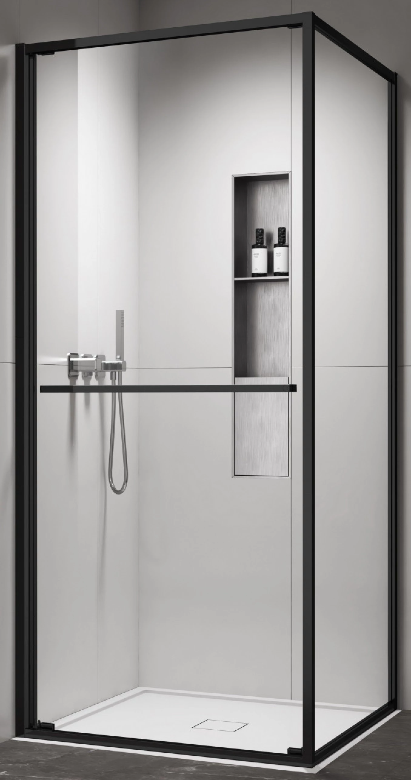 Tuš kabina kvadratna 80x80x200 6mm staklo providno. matt black COPEN ATLAS PRO 1V C-02-B43K8001V