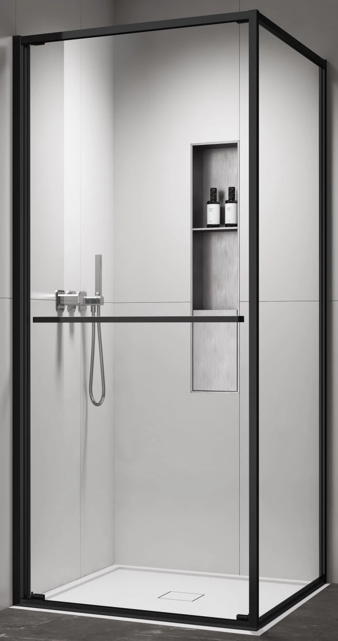 Tuš kabina kvadratna 80x80x200 6mm staklo providno. matt black COPEN ATLAS PRO 1V C-02-B43K8001V