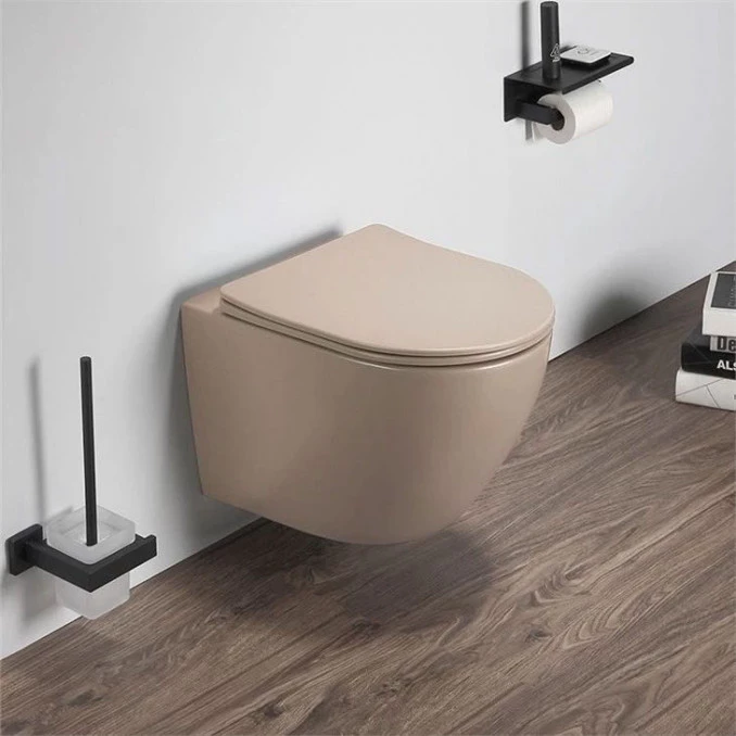 WC šolja konzolna PERLA compact rimless CAPPUCCINO sa duroplast soft close WC daskom (MWH200MC)
