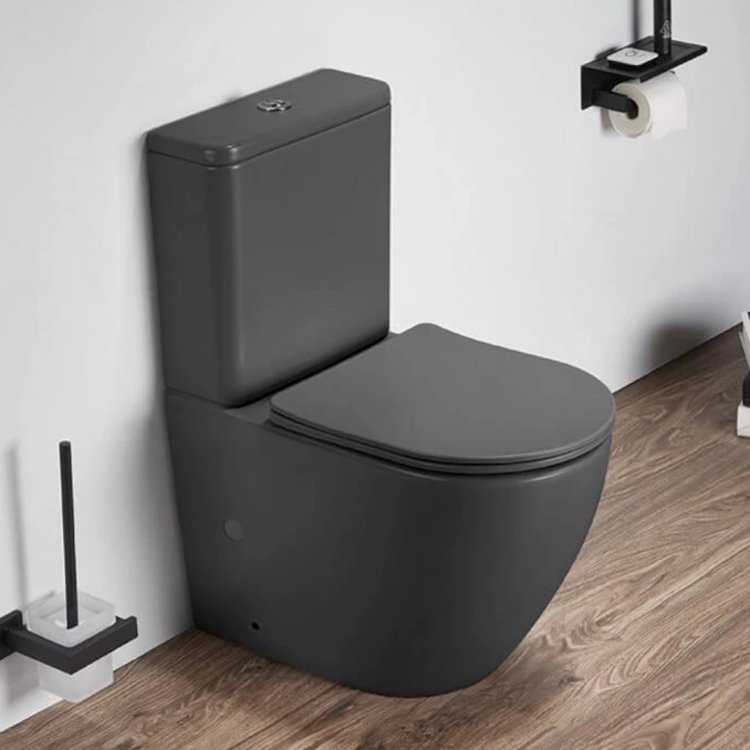 Monoblok PERLA rimless dark grey sa duroplast soft close wc daskom vario (MBL200MDH)