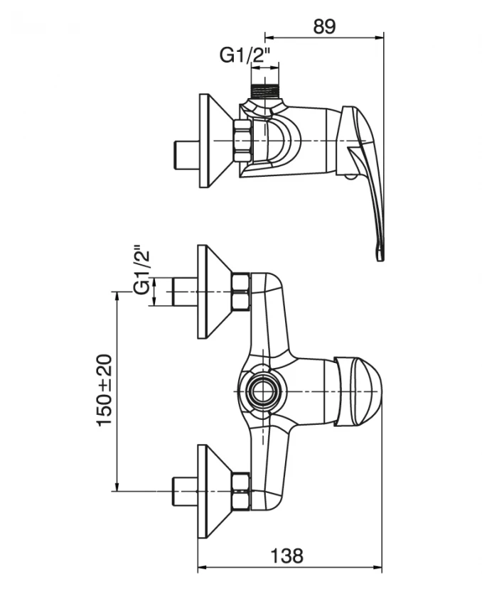 Baterija za tuš kabinu MINOTTI STANDARD 6883