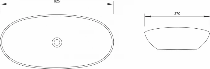 Lavabo nadgradni Minotti 7030CM CRNI MAT 615x360