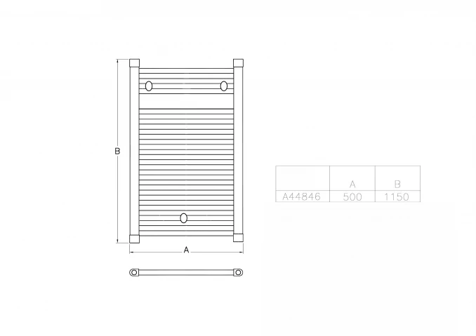 Sušač VITRA hrom 1150x500mm