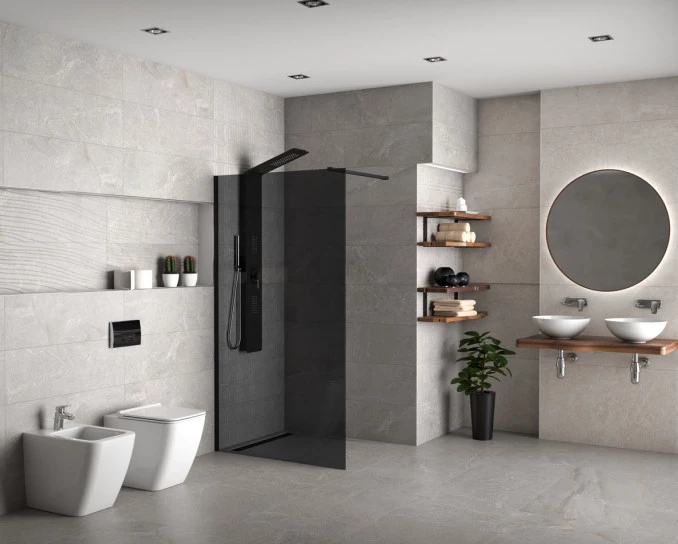 Paravan Walk-in 140x200 8mm COPEN MONTE DARK gray C-02-SB140G