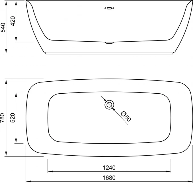 Kada samostojeća CONCEPT GRETA 1680x780x540