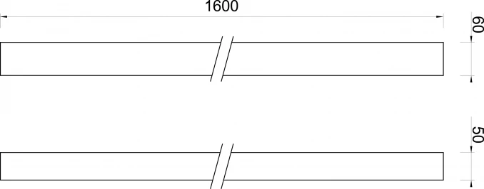 Postolje za tuš kabinu CONCEPT 1600x50 crno ravno