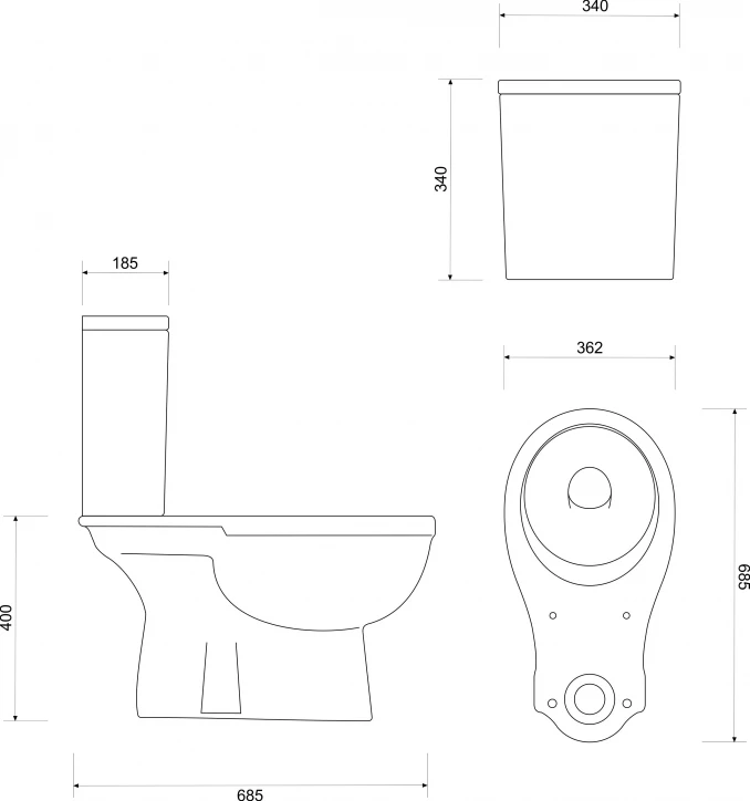 Monoblok ECO simplon sa PP wc daskom