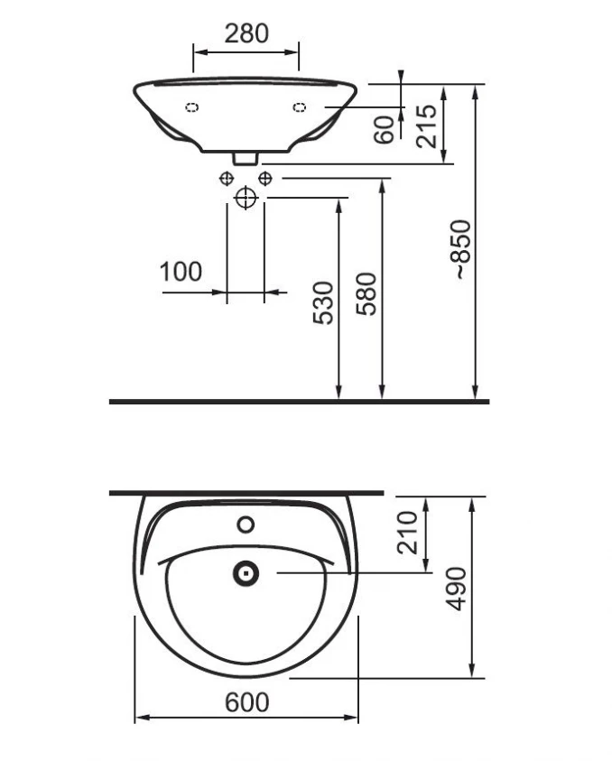 Lavabo JIKA PRO 60cm