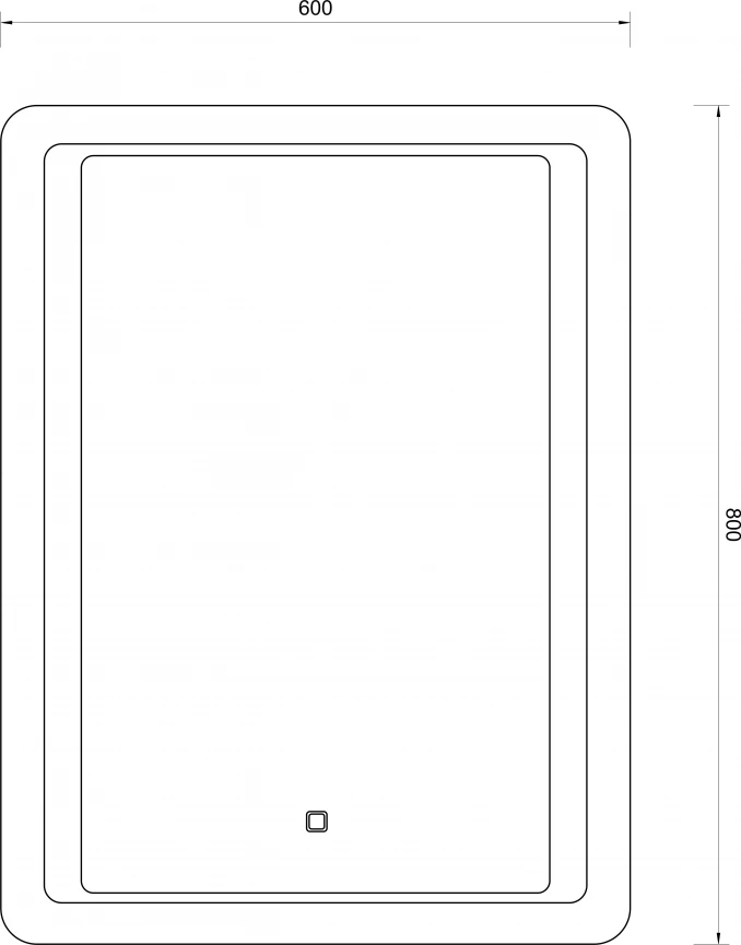 Ogledalo 60x80 sa LED osvetljenjem i TOUCH prekidačem