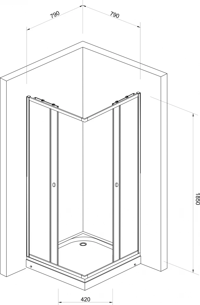 Tuš kabina kvadratna 80x80 JL 4180