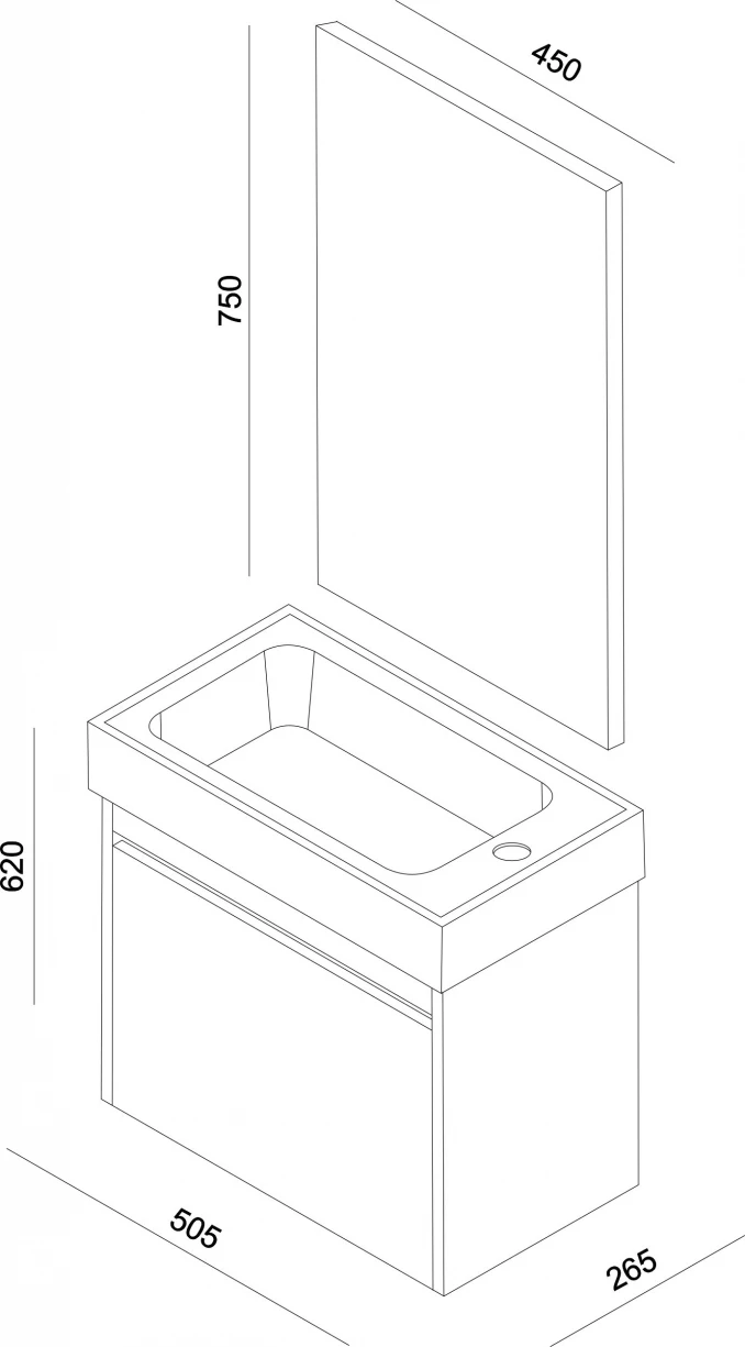 Ormarić LINEART MOON 500 cadiz sa lavaboom